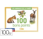Bon points editions lito les animaux de la foret texte     pedagogique verso 61x82mm     boite 100 unites
