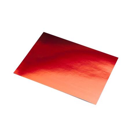 Lot de 10 feuilles cartonnées metallisee 500x650mm 225g     coloris rouge