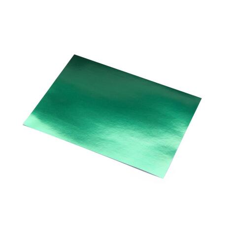 Lot de 10 feuilles cartonnées metallisee 500x650mm 225g     coloris vert