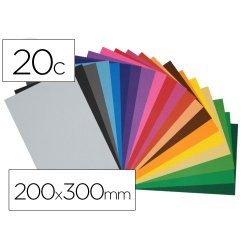 Mousse eva innspiro adhesive 2mm 200x300mm 20 coupons      coloris assortis
