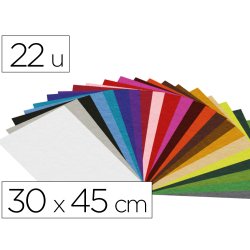 Feutrine innspiro acrylique 1 mm 30x45cm coloris assortis   22 coupons