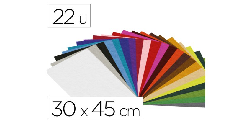 Feutrine innspiro acrylique 1 mm 30x45cm coloris assortis   22 coupons