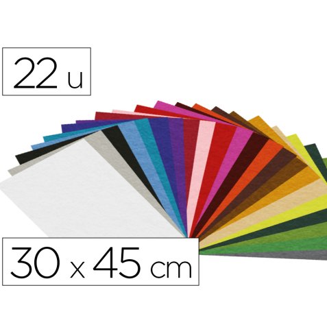 Feutrine innspiro acrylique 1 mm 30x45cm coloris assortis   22 coupons