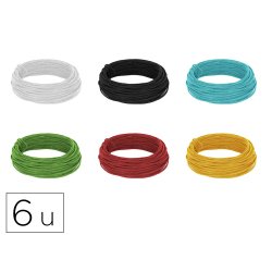 Set fil fer insspiro recouvert papier 3mmx10m      coloris assortis 6 bobines