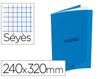 Cahier conquerant classique agrafe 240x320mm 96 pages     seyes 90g couverture carte    recyclee coloris bleu