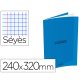 Cahier conquerant classique agrafe 240x320mm 96 pages     seyes 90g couverture carte    recyclee coloris bleu