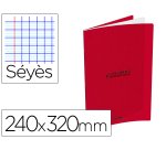 Cahier conquerant classique agrafe 240x320mm 96 pages     seyes 90g couverture carte    recyclee coloris rouge
