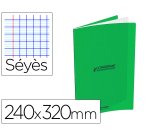 Cahier conquerant classique agrafe 240x320mm 96 pages     seyes 90g couverture carte    recyclee coloris vert