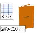 Cahier conquerant classique agrafe 240x320mm 96 pages     seyes 90g couverture carte    recyclee coloris orange