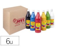 Gouache liquide jovi set b 1000ml couleurs primaires     assortis boite 6 bouteilles