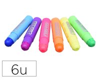 Baton gouache stick'color solide tous supports coloris  fluo assortis boite 6 unites