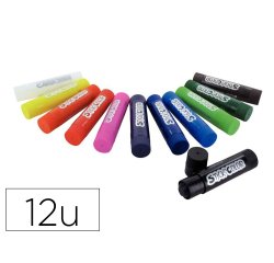 Baton gouache stick'color solide tous supports coloris  vifs assortis boite 12 unites