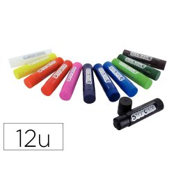 Baton gouache stick'color solide tous supports coloris  vifs assortis boite 12 unites