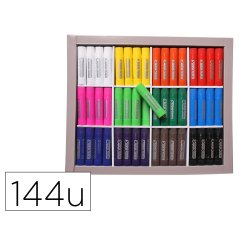 Baton gouache stick'color solide tous supports coloris  vifs assortis schoolpack 144  unites