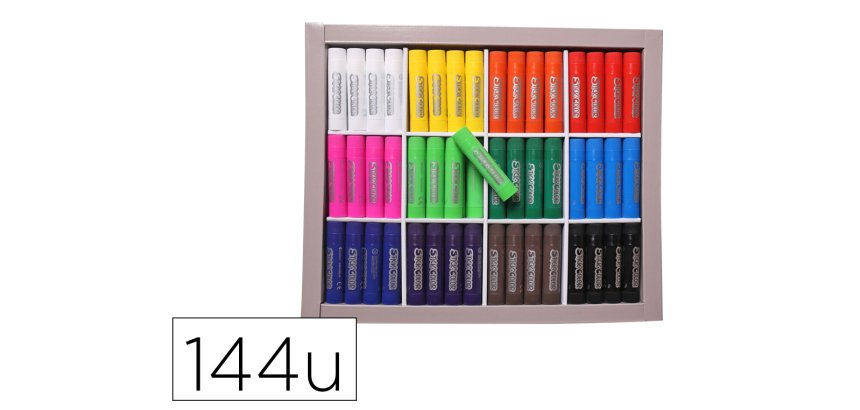 Baton gouache stick'color solide tous supports coloris  vifs assortis schoolpack 144  unites