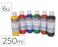 Peinture tissu o'color 250ml coloris classiques assortis   coffret polypro 6 unites