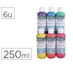 Peinture tissu o'color 250ml coloris nacres assortis       coffret polypro 6 unites