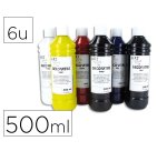 Peinture liquide o'color deco vitre 500ml coloris assortis  coffret 6 bouteilles