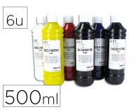 Peinture liquide o'color deco vitre 500ml coloris assortis  coffret 6 bouteilles