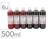 Encre a dessiner o'color 500ml couleurs                complementaires assorties     coffret 6 unites