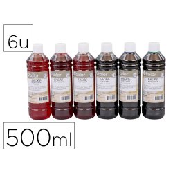 Encre a dessiner o'color 500ml couleurs                complementaires assorties     coffret 6 unites
