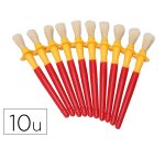Grosse brosse o'color ronde soie porc manche plastique    avec collerette anti-roll lot 10 unites