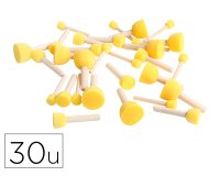 Tampon o'color pochoir en pousse manche bois naturel    diametre 20mm 30mm 45mm lot   30 unites