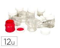 Pot o'color vide ouverture total couvercle vissant 50ml  transparent sachet 12 unites
