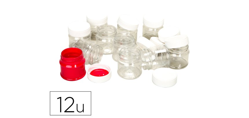 Pot o'color vide ouverture total couvercle vissant 50ml  transparent sachet 12 unites