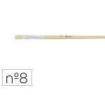 Brosse plate o'color poils soie porc nº8 virole          aluminium manche bois naturel lot 10 unites