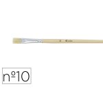 Brosse plate o'color poils soie porc nº10 virole         aluminium manche bois naturel lot 10 unites