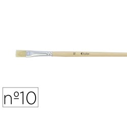 Brosse plate o'color poils soie porc nº10 virole         aluminium manche bois naturel lot 10 unites