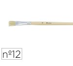 Brosse plate o'color poils soie porc nº12 virole         aluminium manche bois naturel lot 10 unites