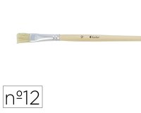 Brosse plate o'color poils soie porc nº12 virole         aluminium manche bois naturel lot 10 unites