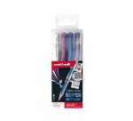 Pochette uniball signo roller encre gel ecriture large      broad creatif coloris blanc / bleu rose violet metal 4