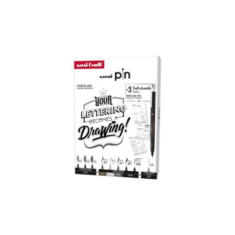 Coffret d'initiation uni pin 'LETTERING', 9 pièces