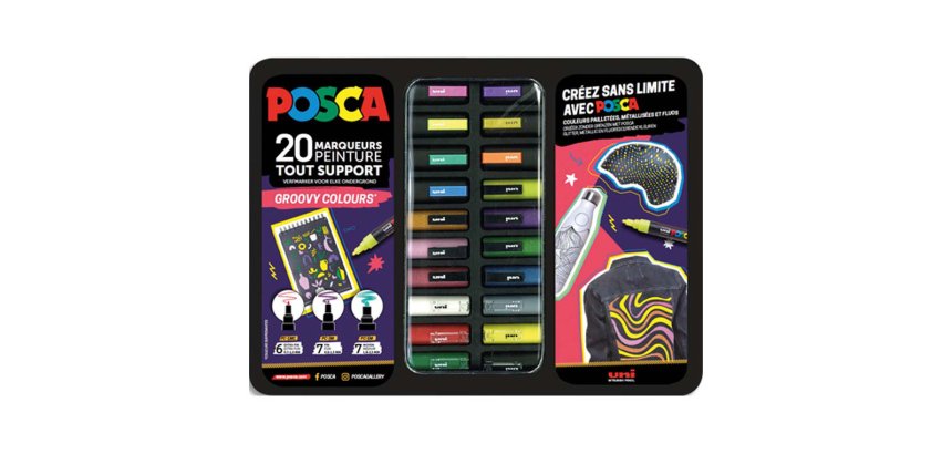 Mallette posca marqueur les insolites 20 unites coloris   assortis