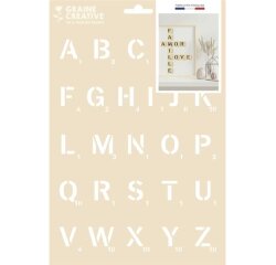Lot graine creative 6 pochoirs alphabet et chiffres