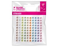 1 planche graine creative de 100 strass 5 mm couleurs      pastel
