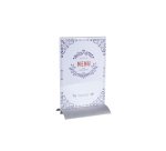 Porte-visuel vertical pied aluminium A5 - Cristal