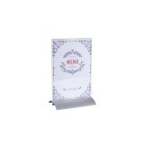 Porte-visuel vertical pied aluminium A5 - Cristal