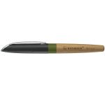 Stylo-plume stabilo grow corps bois de chene trait     0,5mm encre bleue coloris     vert mousse