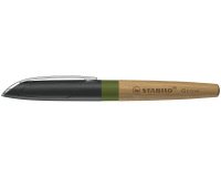 Stylo-plume stabilo grow corps bois de chene trait     0,5mm encre bleue coloris     vert mousse