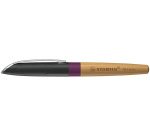Stylo-plume stabilo grow corps bois de cerisier trait  0,5mm encre bleue coloris     violet prune