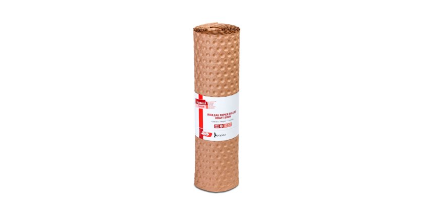 Bulle papier gpv kraft pure pate 1 couche 90gr rouleau    0,35x5m coloris brun