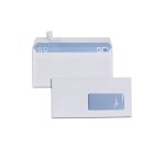 Enveloppes blanches dl 80g f45adhesives pefc eco 110x220mm  boite de 500 unites