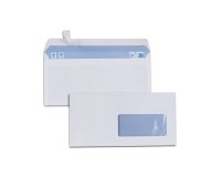 Enveloppes blanches dl 80g f45adhesives pefc eco 110x220mm  boite de 500 unites