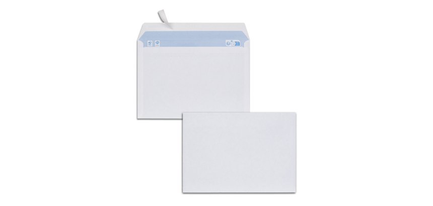 Enveloppes blanches c5 80g adhesives pefc eco 162x229mm  boite de 500 unites