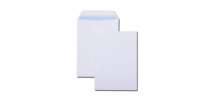 Pochettes blanches c5 90g adhesives 162x229mm pefc eco  boite de 500 unites