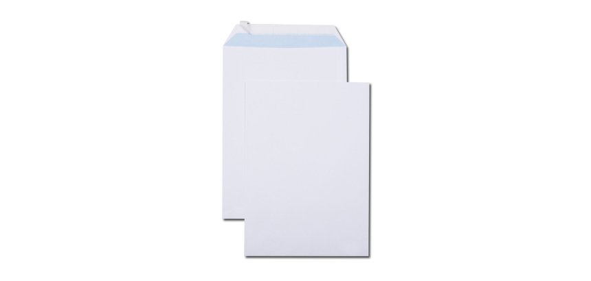 Pochettes blanches c4 90g adhesives 229x324mm pefc eco  boite de 250 unites
